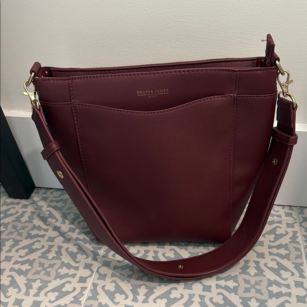 NWOT Draper James Red Shoulder Bag with Gold Hardware